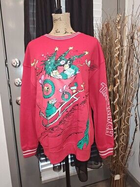 Festive Red Graphic Holiday Sweatshirt - Women's
